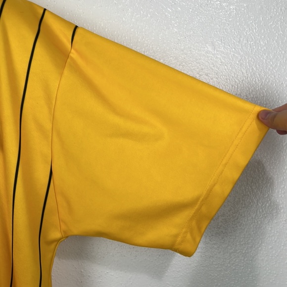 Official Sports Intl Polo Shirt Men Large Yellow Black Striped US Soccer Referee - Picture 8 of 11